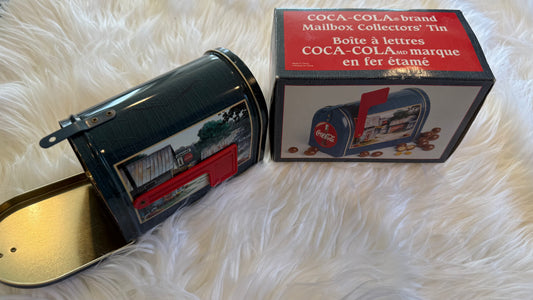 Like New Vintage 1999 Coca-Cola Mailbox Collectors’ Tin – Miniature Metal Mailbox – Original Box