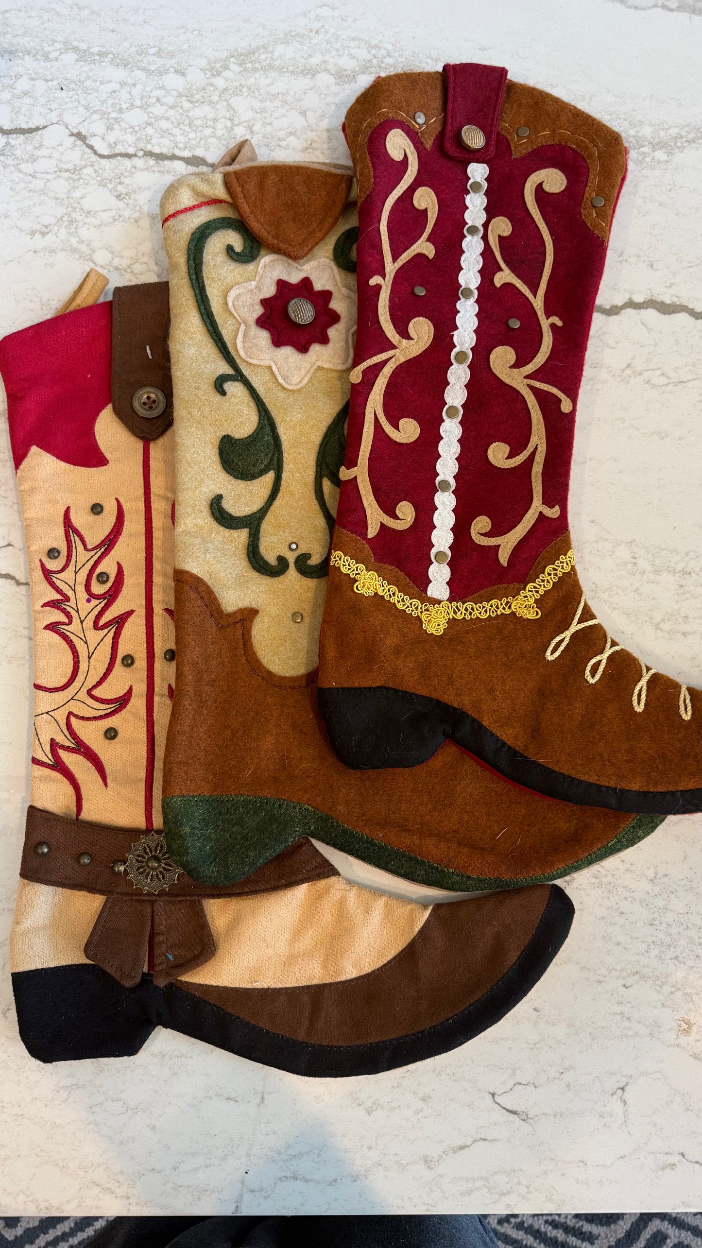 Cowboy boot Christmas stockings